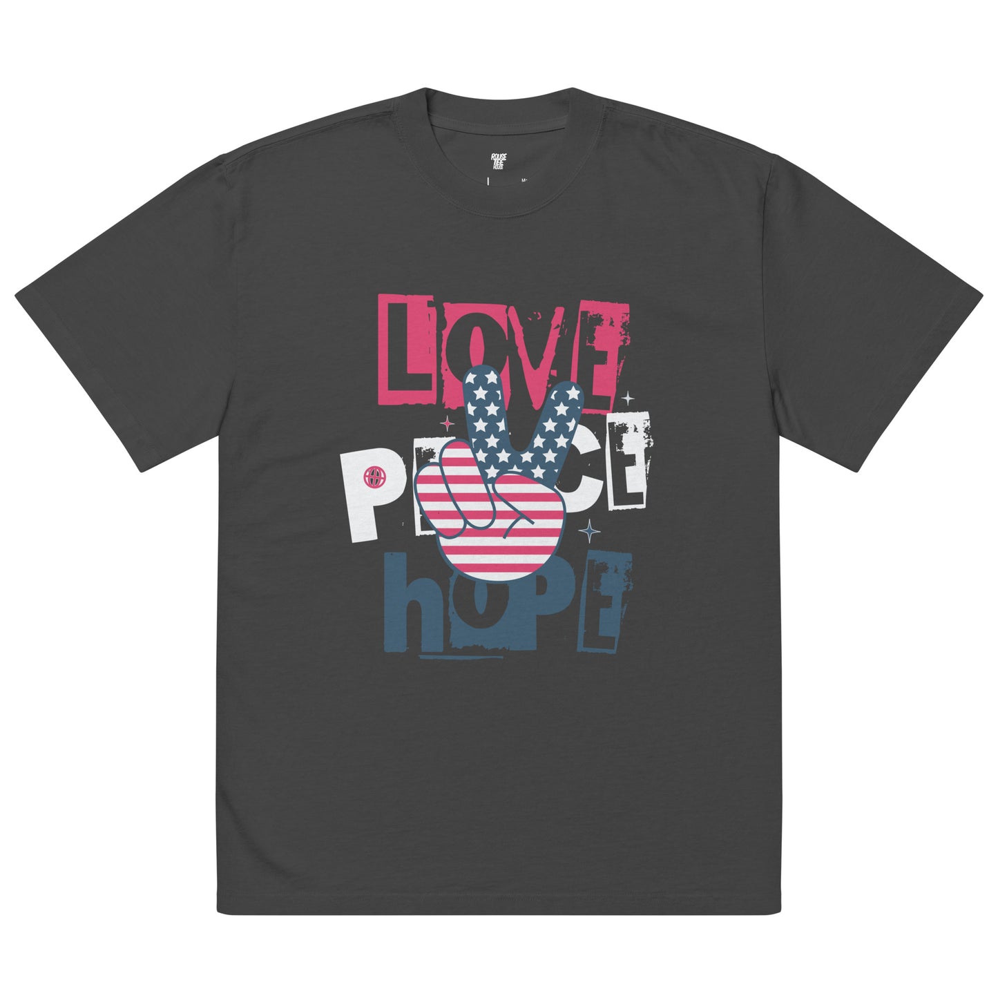 Love Peace & Hope Oversized faded t-shirt